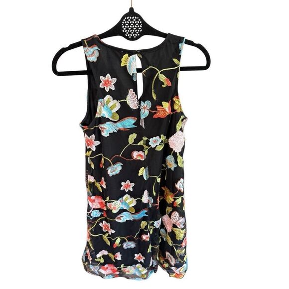 Beige By Eci Womens Multicolor Embroidered Floral Sleeveless Mini Dress Small - Picture 5 of 10